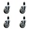 Service Caster 4'' Gray Poly Wheel Swivel 1-1/2'' Expanding Stem Caster Set, 4PK SCC-EX20S414-PPUB-112-4 - alternate 1